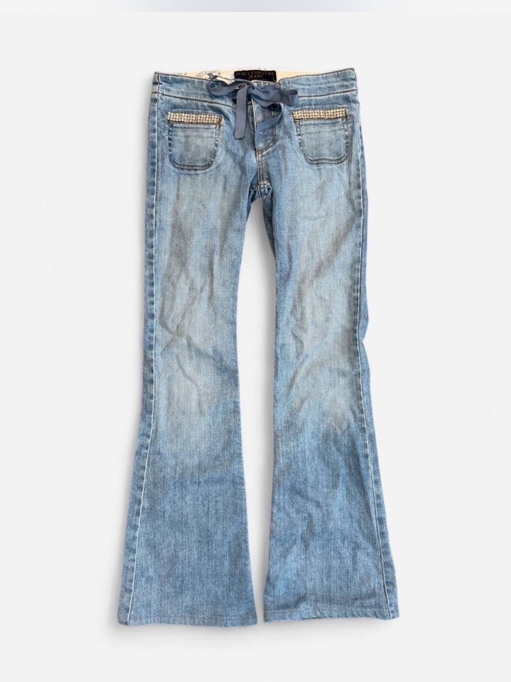 Juicy Couture Y2K Tie Ribbon Low Rise Denim Jeans 25